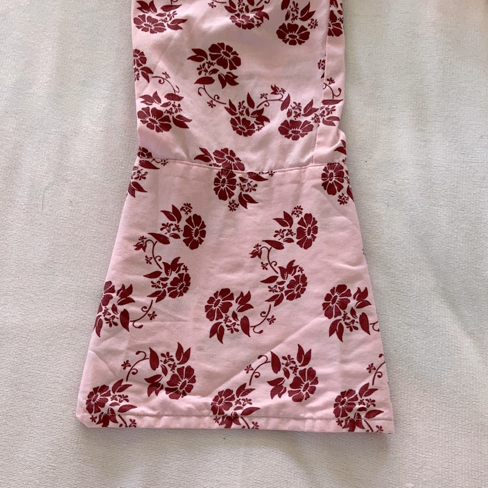BEN SHERMAN floral Western shirt, stretch, dagger collar SIZE 8 pink burgundy - Picture 7 of 12